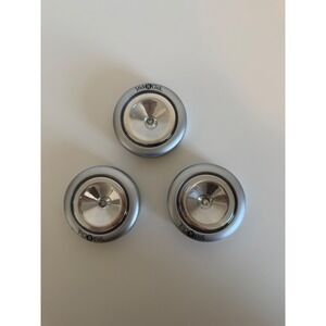 Stick N Click LED Puck Lights Silver Battery Operated Wireless Tap Light 3 Pack